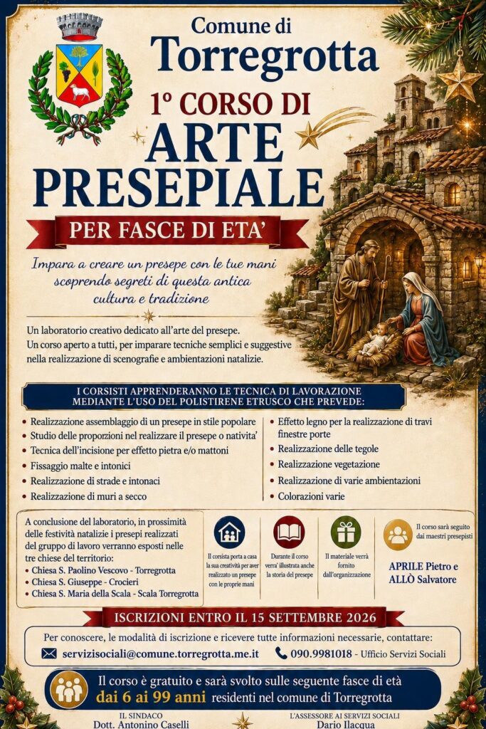 1° CORSO DI ARTE PRESEPIALE – PER FASCE DI ETÀ